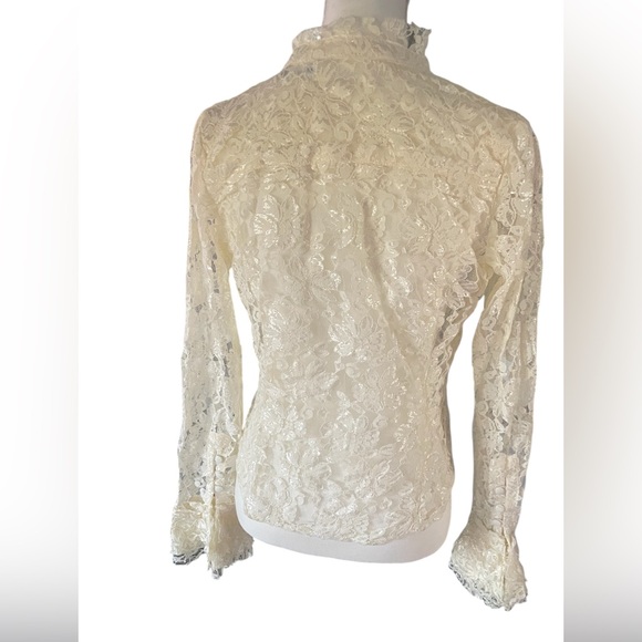 Rancho Estancia Lace Botton Down Angelcore Coquette Blouse Size Medium - Picture 3 of 10